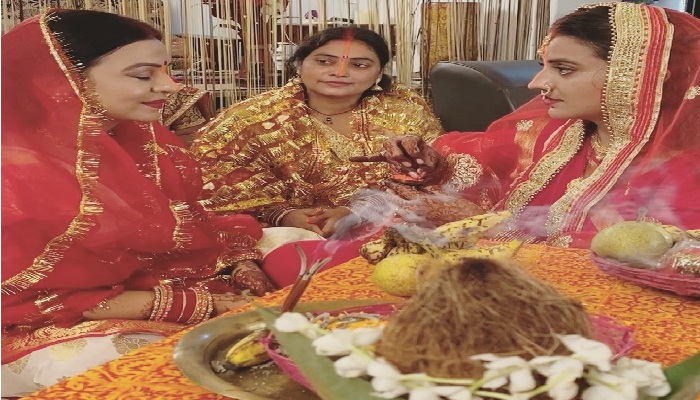 Akshara Singh bride look