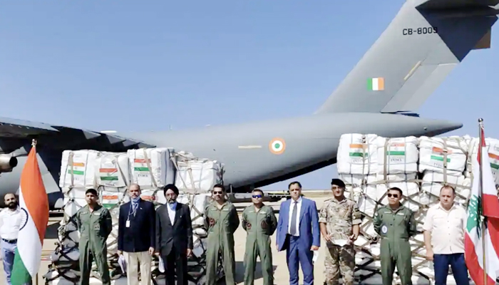 India sent emergency help to Lebanon