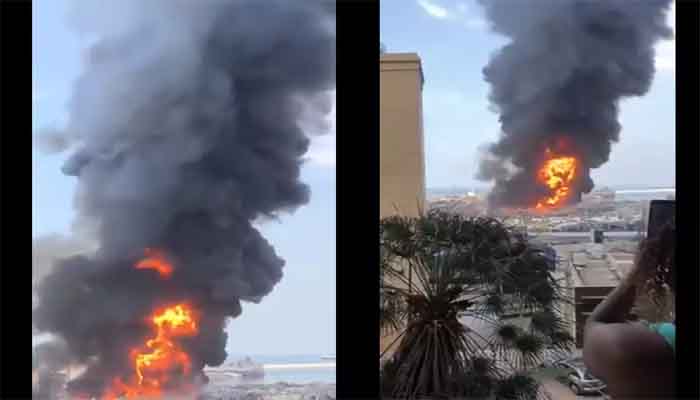 fire at a port in beirut