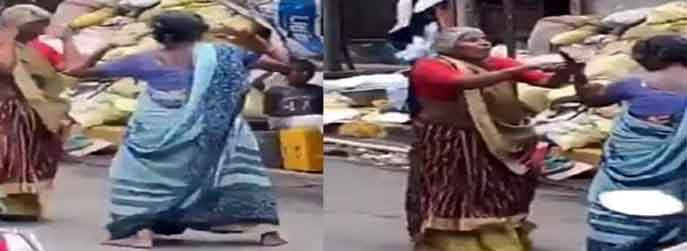 Two elderly women danced fiercely in the middle of the street, the video being viral