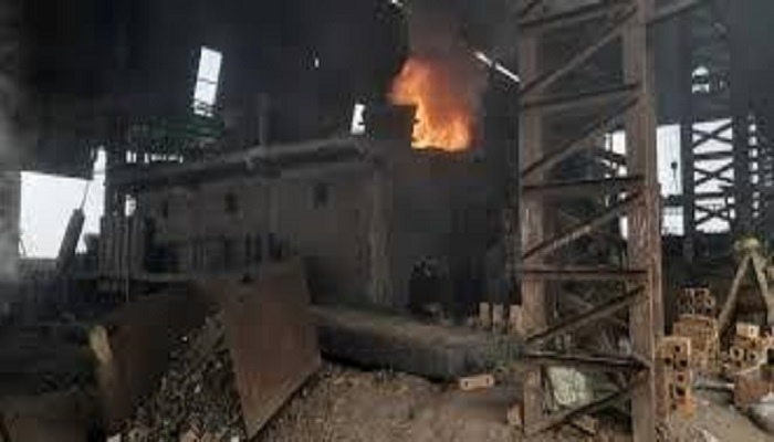 Explosion in an iron factory