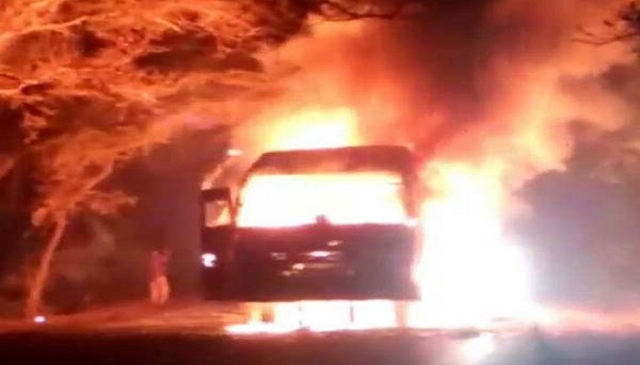 burning bus
