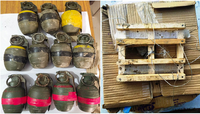 11 grenades sent via drone found