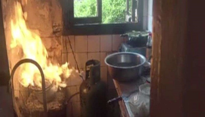 fire in domestic cylinder