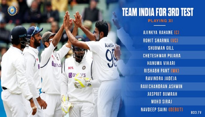 भारतीय टीम की प्लेइंग XI का एलान Indian team's playing XI announced