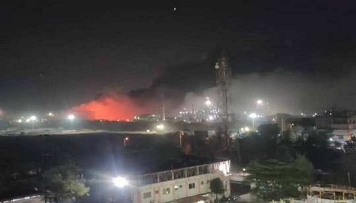 fire brokeout in chemical factory