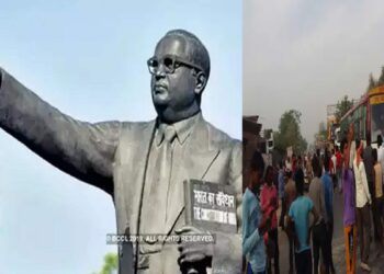 Baba Ambedkar's statue was broken