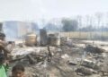 Burning half a dozen houses in a fire