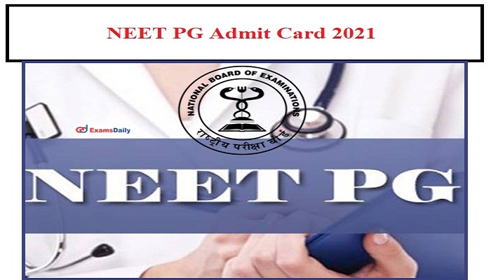 NEET PG admit card