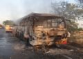 bus caught fire