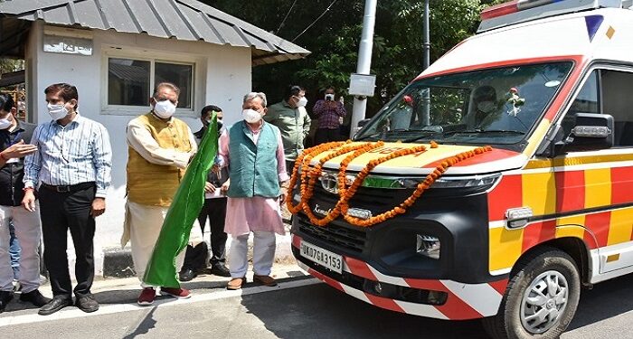 CM Tirath leaves for life support ambulance