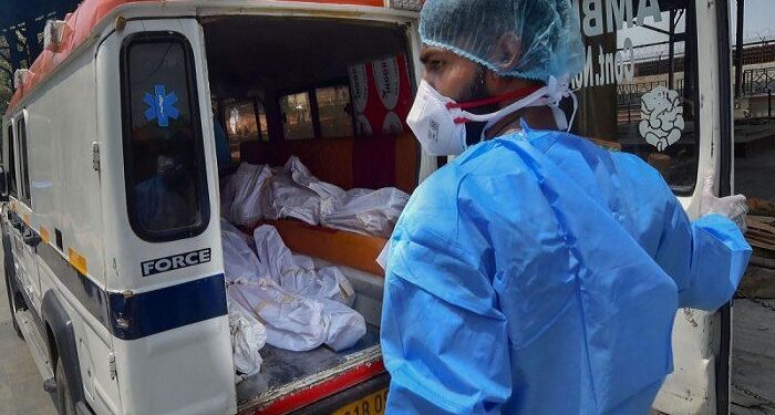 10 dead bodies in an ambulance