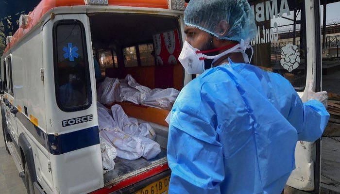 10 dead bodies in an ambulance