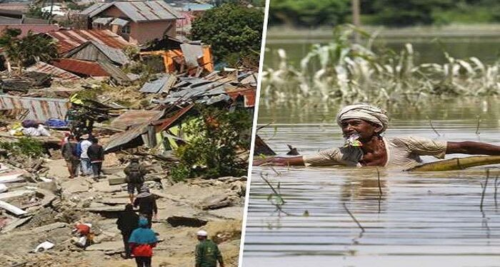 rain and storm caused destruction in Assam