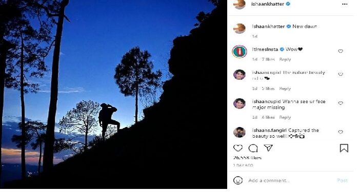 Ishaan Khattar shared his picture, said, waiting for new dawn