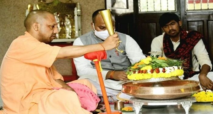 CM Yogi did Rudrabhishek