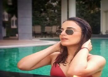 Radhika Madan shared a video working out in the pool