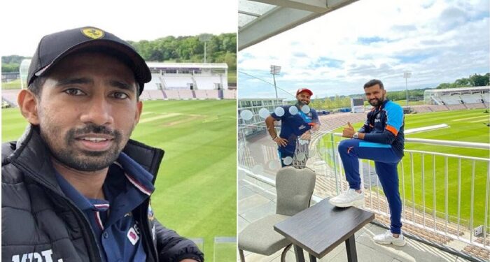 Indian players took pictures from the balcony after reaching England