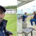 Indian players took pictures from the balcony after reaching England