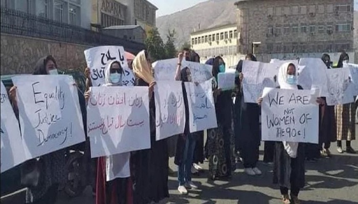 women protest