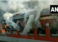 fire in train