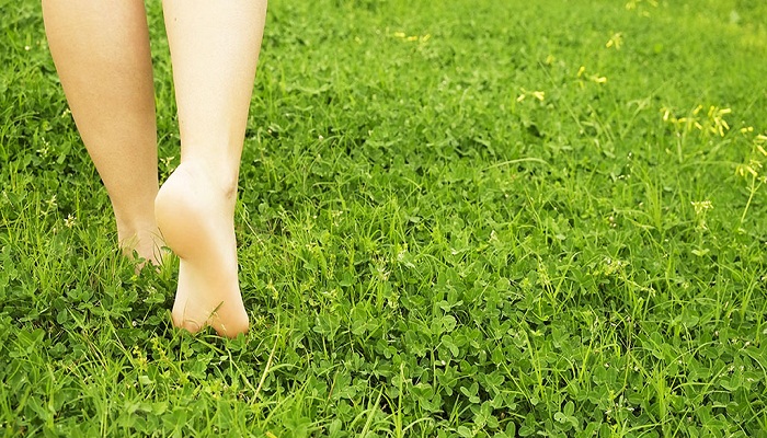 walking on the grass