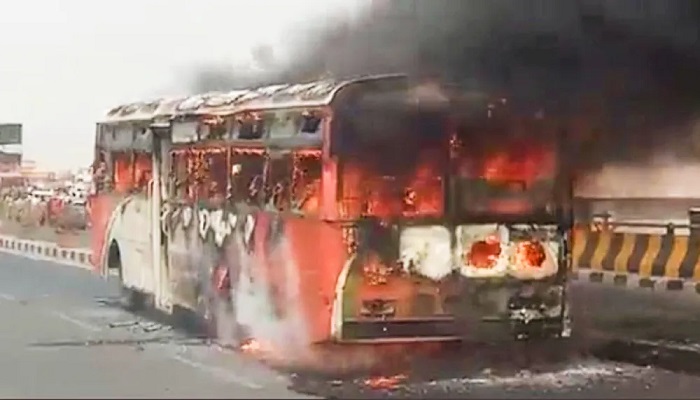 fire in bus