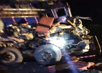 collision of two trucks