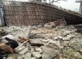 Collapse of house wall
