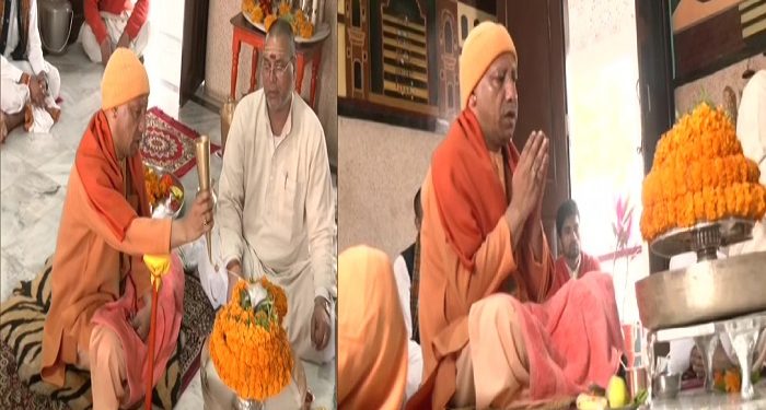CM Yogi did Rudrabhishek in Gorakhnath temple