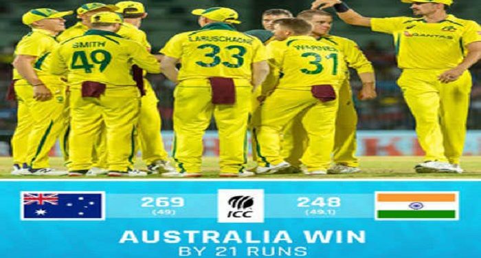 Australia beat India by 21 runs