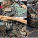 Speeding car collided with dumper