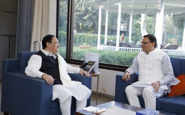 CM Dhami met JP Nadda