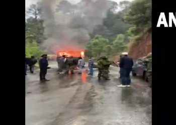 fire in army vehicle