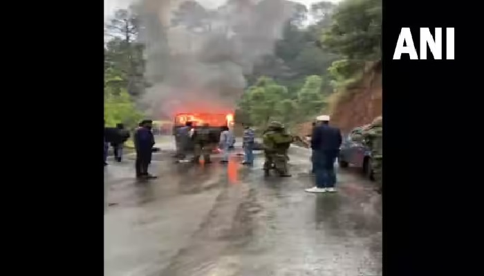 fire in army vehicle