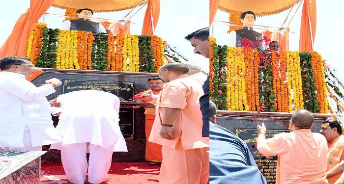 CM Yogi unveiled the statue of Madhavraj Scindia
