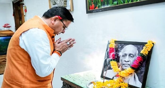 CM Dhami paid tribute to Sardar Patel