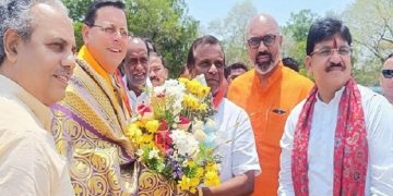 CM Dhami reached Telangana