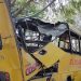 school bus overturned