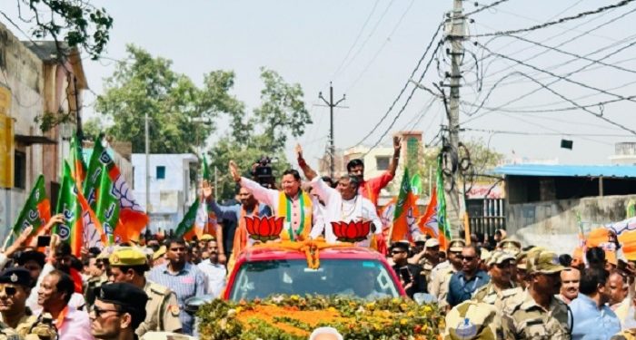 CM Dhami's road show in Badaun