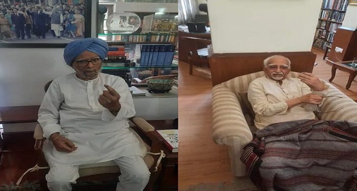 Manmohan Singh and Hamid Ansari voted from home