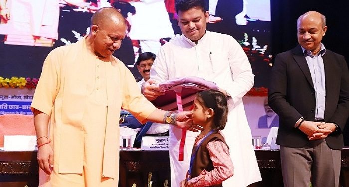 CM Yogi honored meritorious students