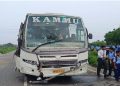 Collision between two school buses