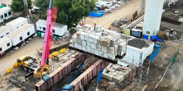 The bridge being built for the bullet train collapsed