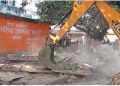 Bulldozer ran on BJP office in Ballia