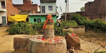 Shivling found in the middle of the cemetery