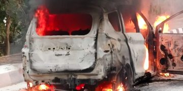 Two people burnt alive in a CNG car fire