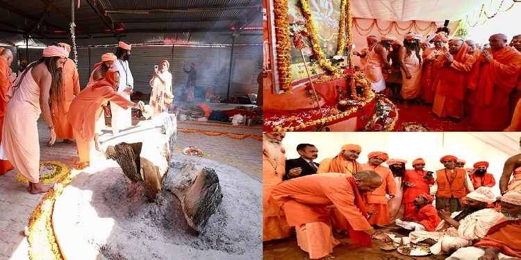 CM Yogi worshiped the religious flag in Guru Gorakshanath Akhara