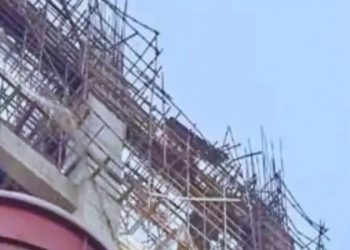 The roof of the under construction JK Cement factory collapsed