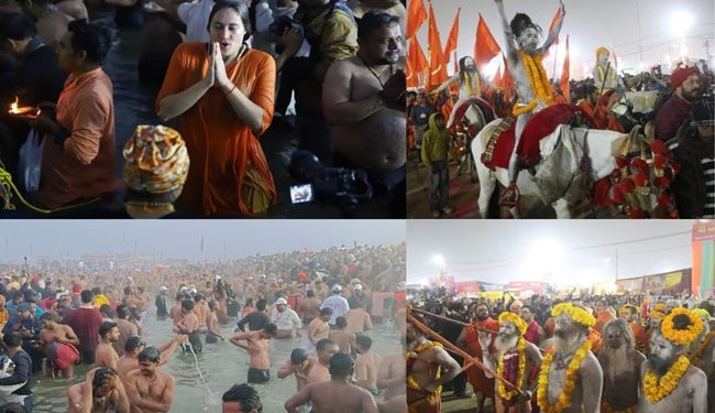 The first Amrit Snan of Maha Kumbh